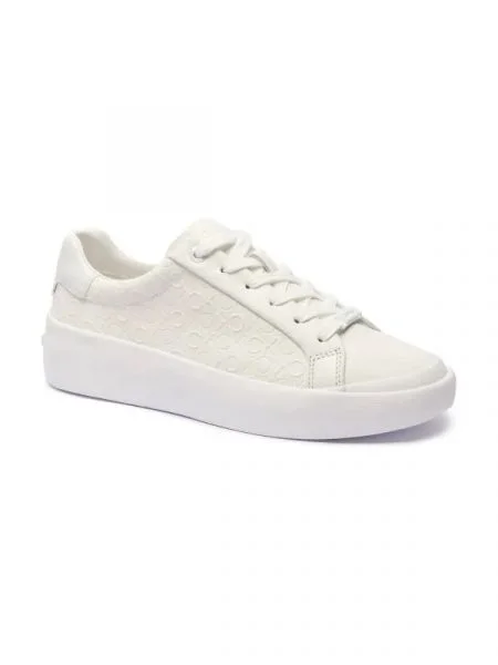 Calvin Klein Sneakers tornacipő bőr hozzáadásával fehér