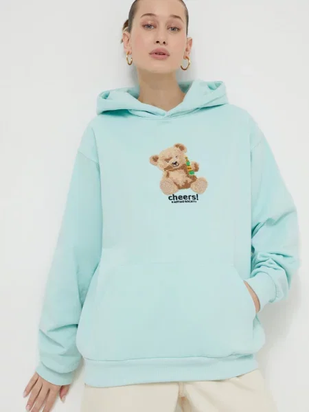 Bluza Kaotiko Bear Cheers green water niebieska