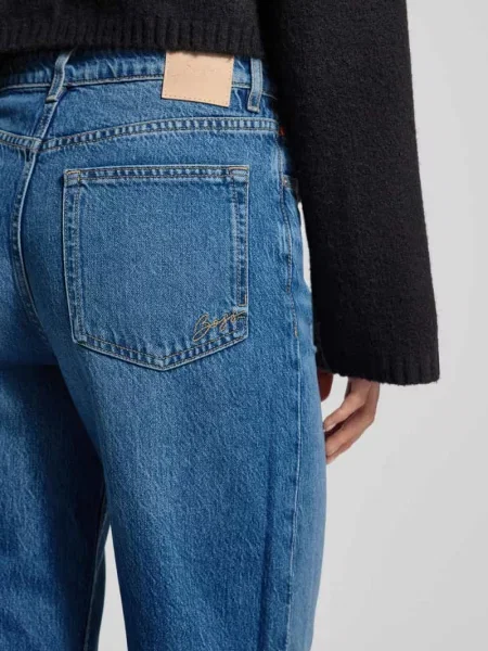 Boss Jeansy Wide Leg Marlene blau granatowe