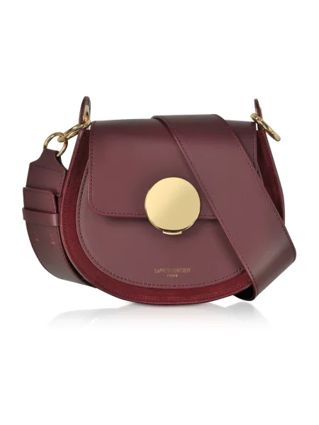 Torebka skórzana Le Parmentier zamszowa czerwona