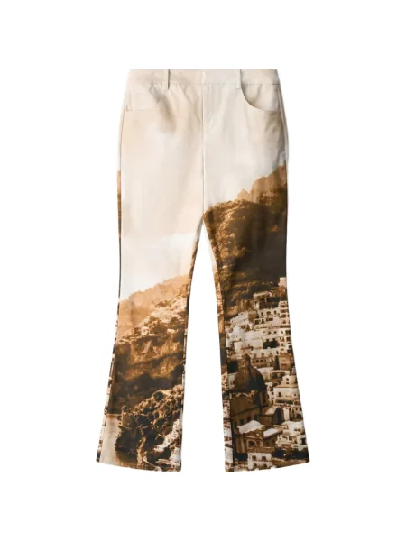 Pantaloni Staud cu imagine maro