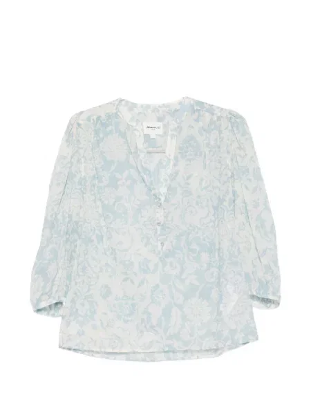 Bluză Maison123 cu model floral cu imagine alb