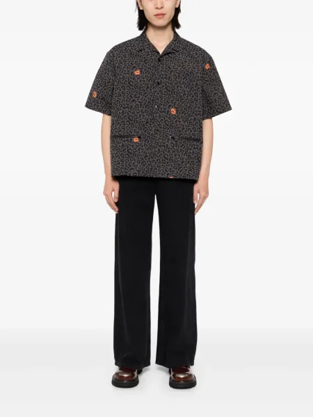 Cămașă Undercover cu imagine cu model leopard gri