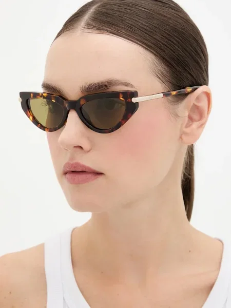 Слънчеви очила Alexander McQueen кафяво