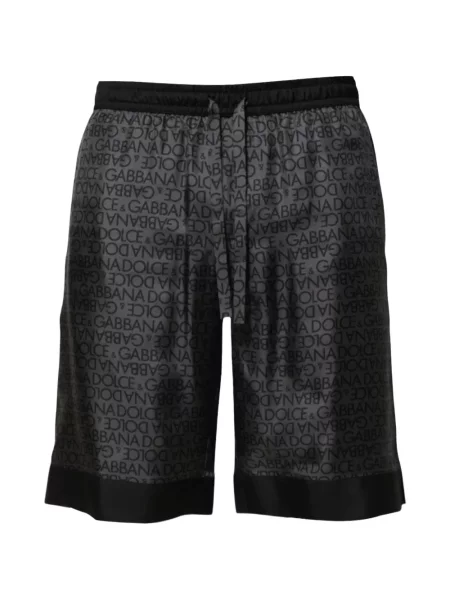 Pantaloni scurți Dolce & Gabbana de mătase cu imagine negru