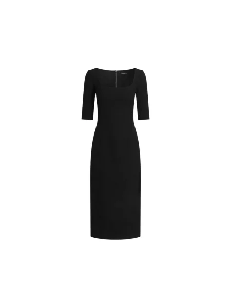 Sukienka Dolce And Gabbana wełniana czarna