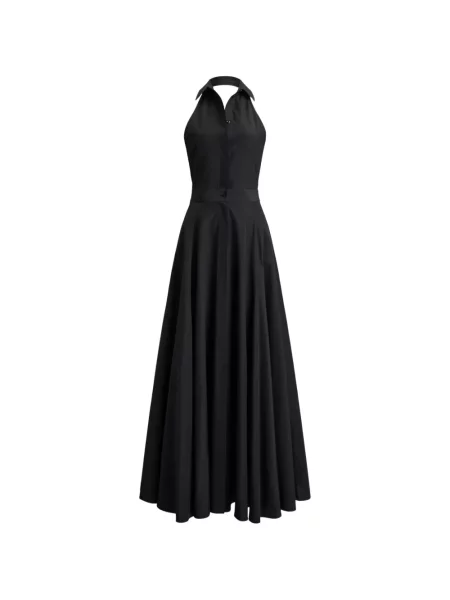 Sukienka Ralph Lauren Collection z dekoltem halter z kołnierzykiem włoskim czarna