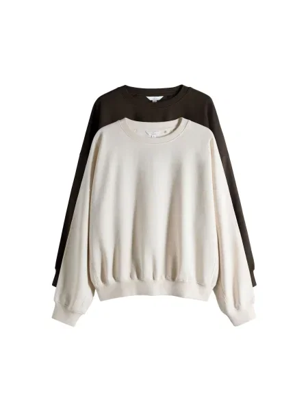 The Set Sweater majica čokolada bijela