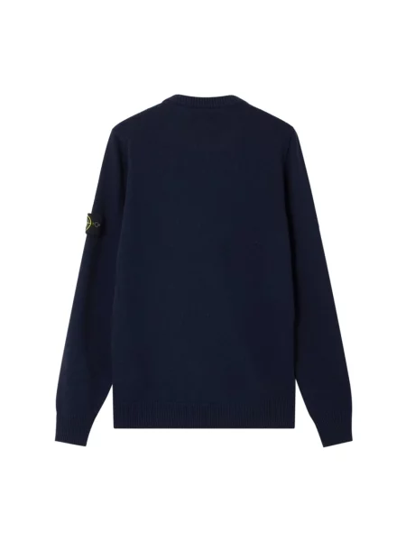 Sweter Stone Island wełniany z kamieniami niebieski