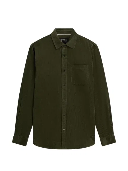 Cămașă Scotch & Soda de catifea cord verde