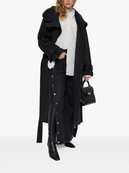 Palton Sportmax cu dungi negru
