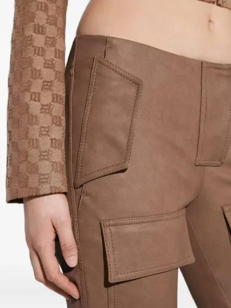 Pantaloni Misbhv din piele maro