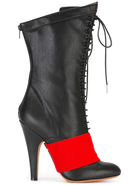 Botine Givenchy cu șireturi din dantelă negru
