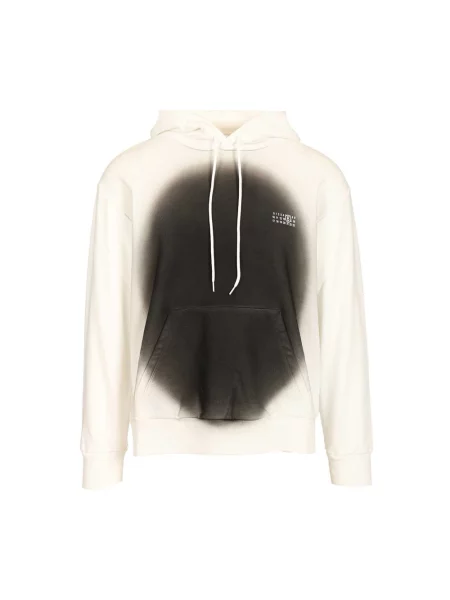 Bluza z kapturem Mm6 Maison Margiela z kapturem z nadrukiem biała