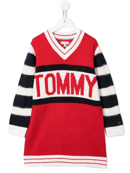 Sukienka dziecięca Tommy Hilfiger czerwona