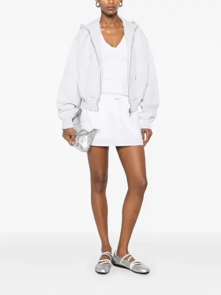 Pantaloni scurți Alexander Wang cu autograf alb
