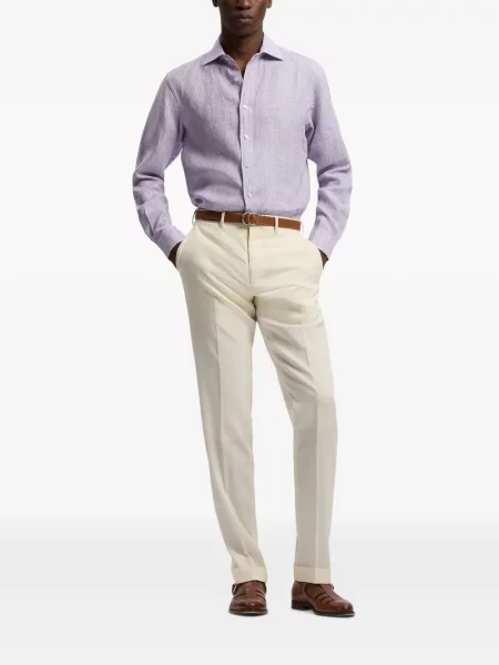 Καρό καρό πουκάμισο Ralph Lauren Purple Label μωβ