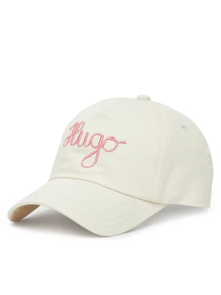 Шапка с козирка HUGO бяло