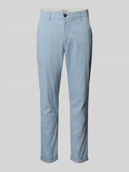 Spodnie materiałowe o kroju regular fit z Mieszanka bawełny Model MARCO FURY' Jack & Jones niebieskie