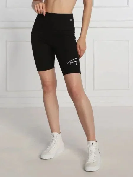 Tommy Jeans pantaloni scurți biker negru