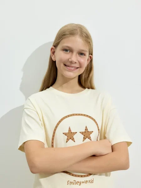 Reserved Футболка SmileyWorld® бежевий