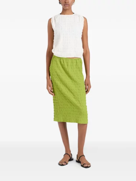 Top Proenza Schouler White Label cu decolteu rotund alb