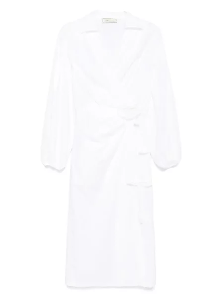 Rochie midi Blumarine până la genunchi din poplin de costum alb