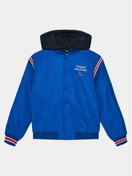 Tommy Hilfiger Яке бомбър Th Logo Bomber Jacket син