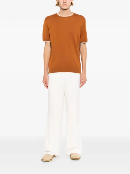 Tricou Kiton tricotate maro