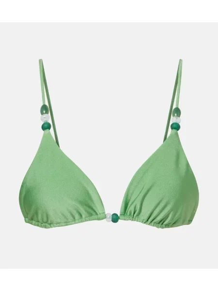 Top Jade Swim cu mărgele verde
