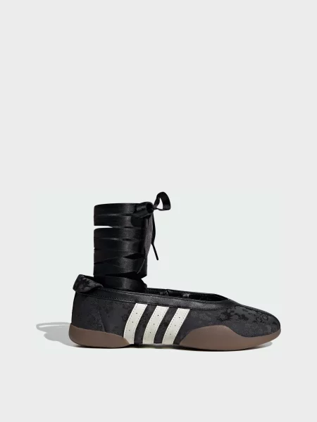 Кожаные балетки Adidas черные