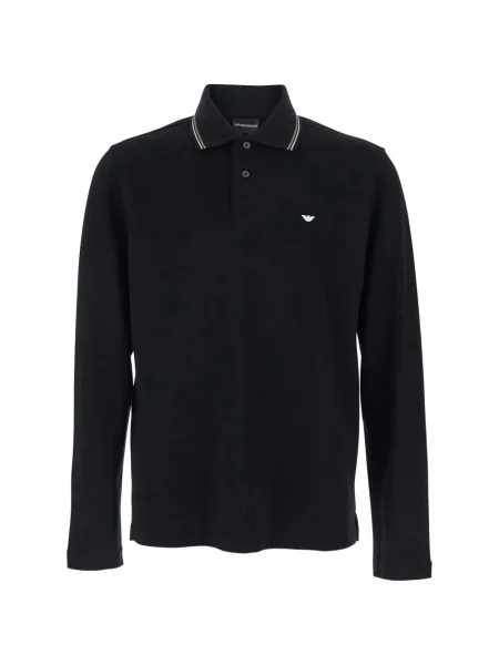 Polo Emporio Armani lung cu autograf negru