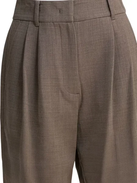 Pantaloni Sandbeige plisate maro