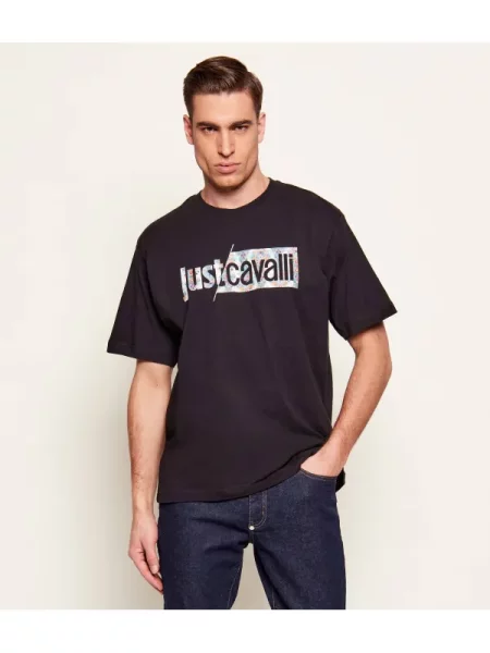 Just Cavalli Tricou | Relaxed fit negru