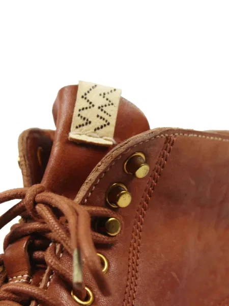 Botine Visvim cu șireturi din piele maro