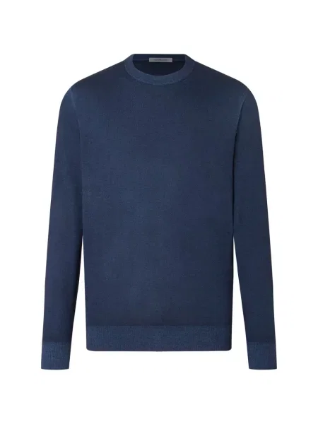 Pulover Corneliani cu decolteu rotund cu nervuri albastru