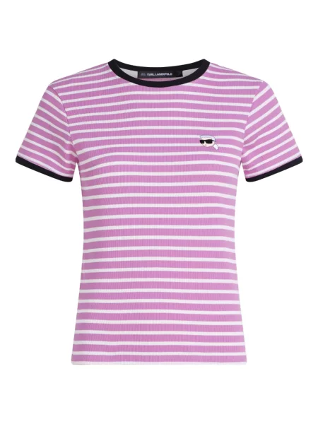 Tricou Karl Lagerfeld cu dungi roz