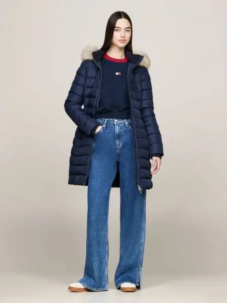 Tommy Jeans Steppelt kabát kék