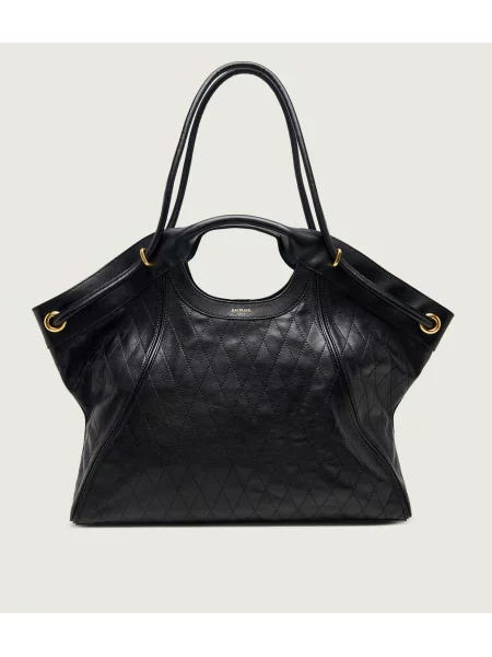 Balmain De piele geantă shopper + borsetă negru
