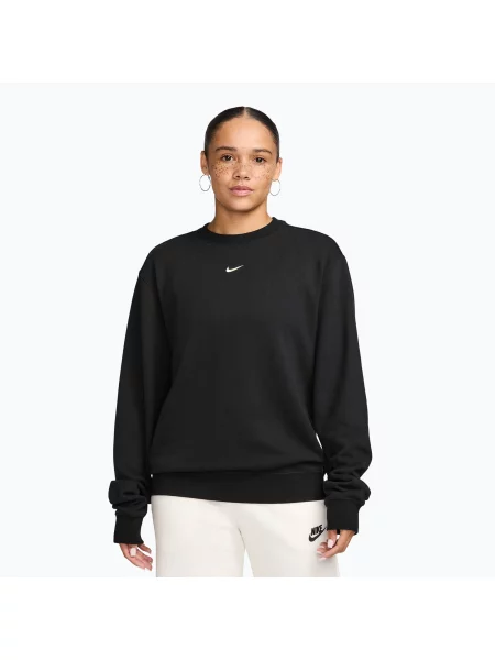Bluză pentru femei Nike Studio Fleece Lightweight total black/sail negru