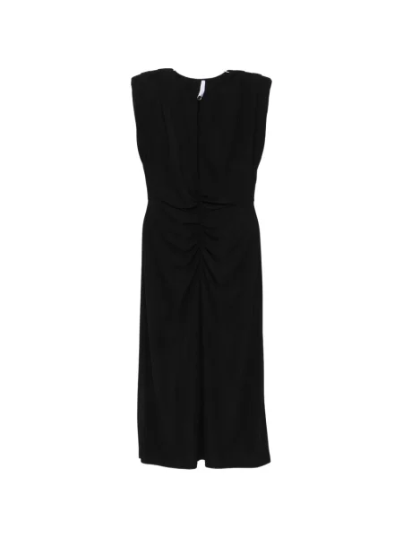 Rochie midi Imperial fără mâneci cu volane negru