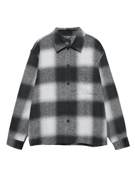 Pull&Bear Geacă de primăvară-toamnă gri / negru alb