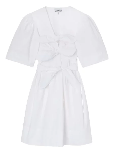 Rochie Ganni cu funde de costum alb