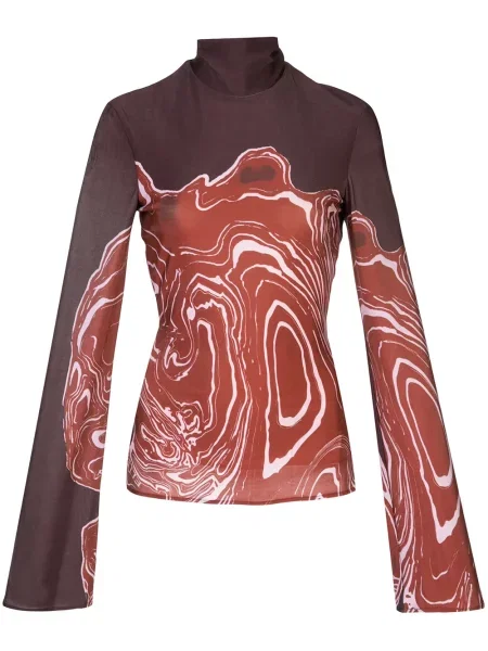Top Ellery cu imagine cu imprimeu abstract violet