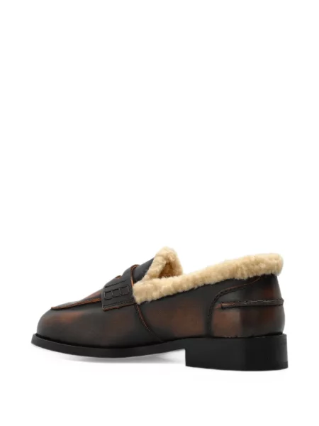 Loafers Posa με γούνα καφέ