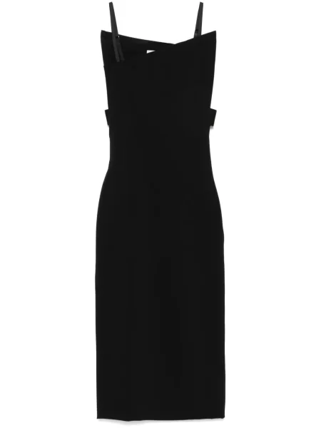 Sukienka midi Sportmax asymetryczna do kolan garniturowa czarna