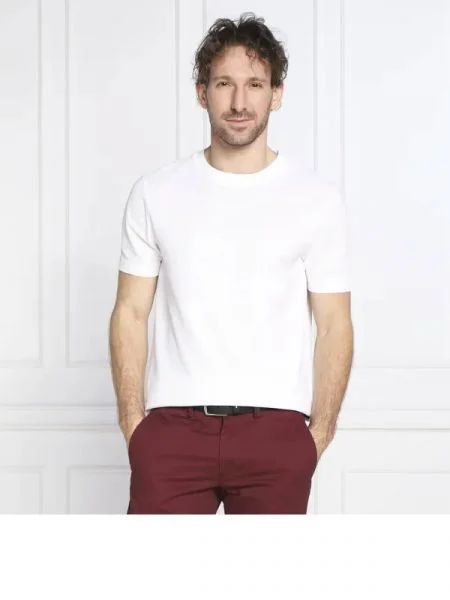BOSS BLACK Tricou Tiburt alb