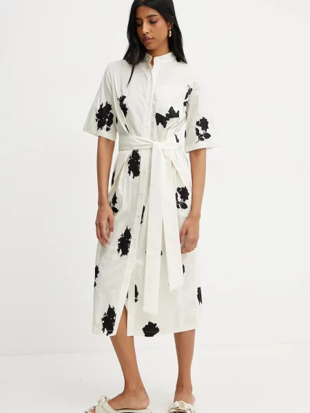 Liviana Conti rochie midi evazati bej