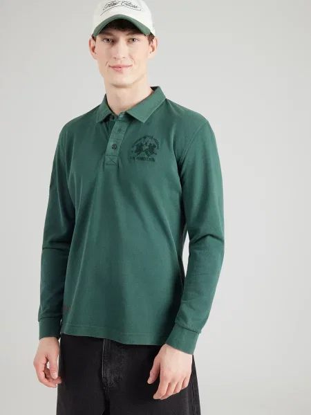 La Martina Tricou verde închis negru