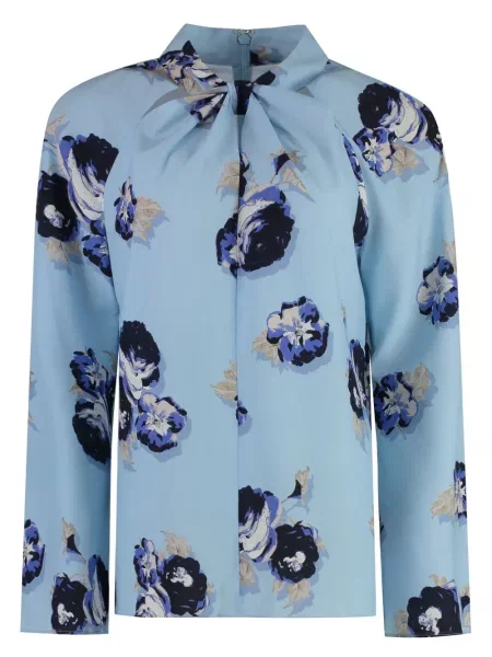 Bluză St. John cu model floral cu imagine albastru